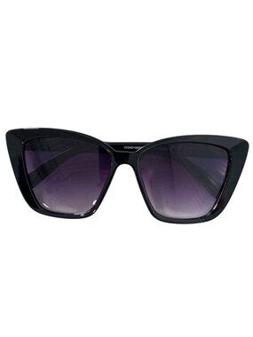 Oversized Cat Eye Sunglasses Black Gradient Lenses & Orange Soft Pouch Summer